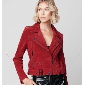BlankNYC red suede MOTO jacket cardinal red